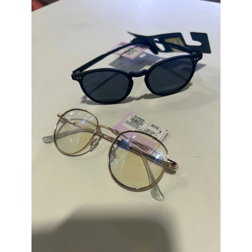 Wild‎ Fable Sunglasses and Blue Light Glasses Bundle Black Rose Gold Round NWT